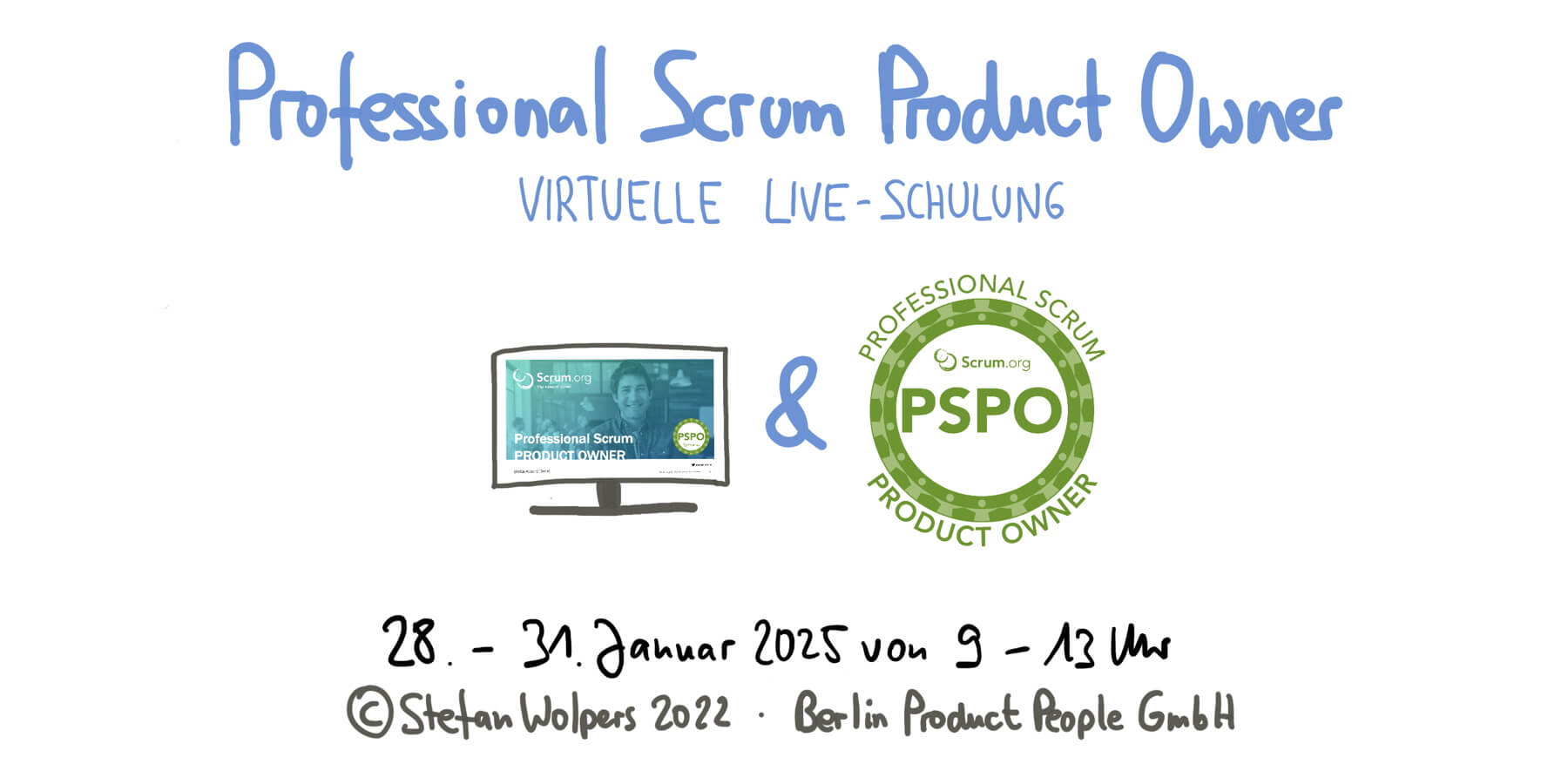 Professional Scrum Product Owner Training mit PSPO Zertifikat – 28. bis 31. Januar 2025 — Berlin-Product-People.com